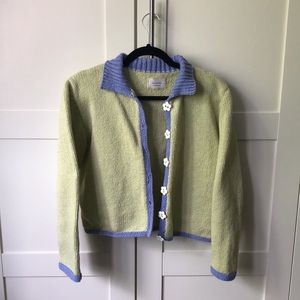 Vintage 100% cotton collared cardigan